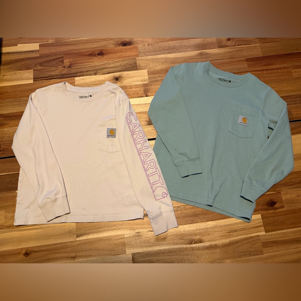 Girls Carhartt Long Sleeve Pocket Tees
